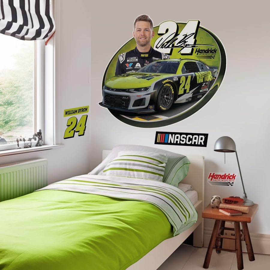 Miniatura 2 de Prime Party William Byron NASCAR - Juego de calcomanías de pared, gráficos grandes extraíbles de 32 pulgadas, decoración oficial de Hendrick