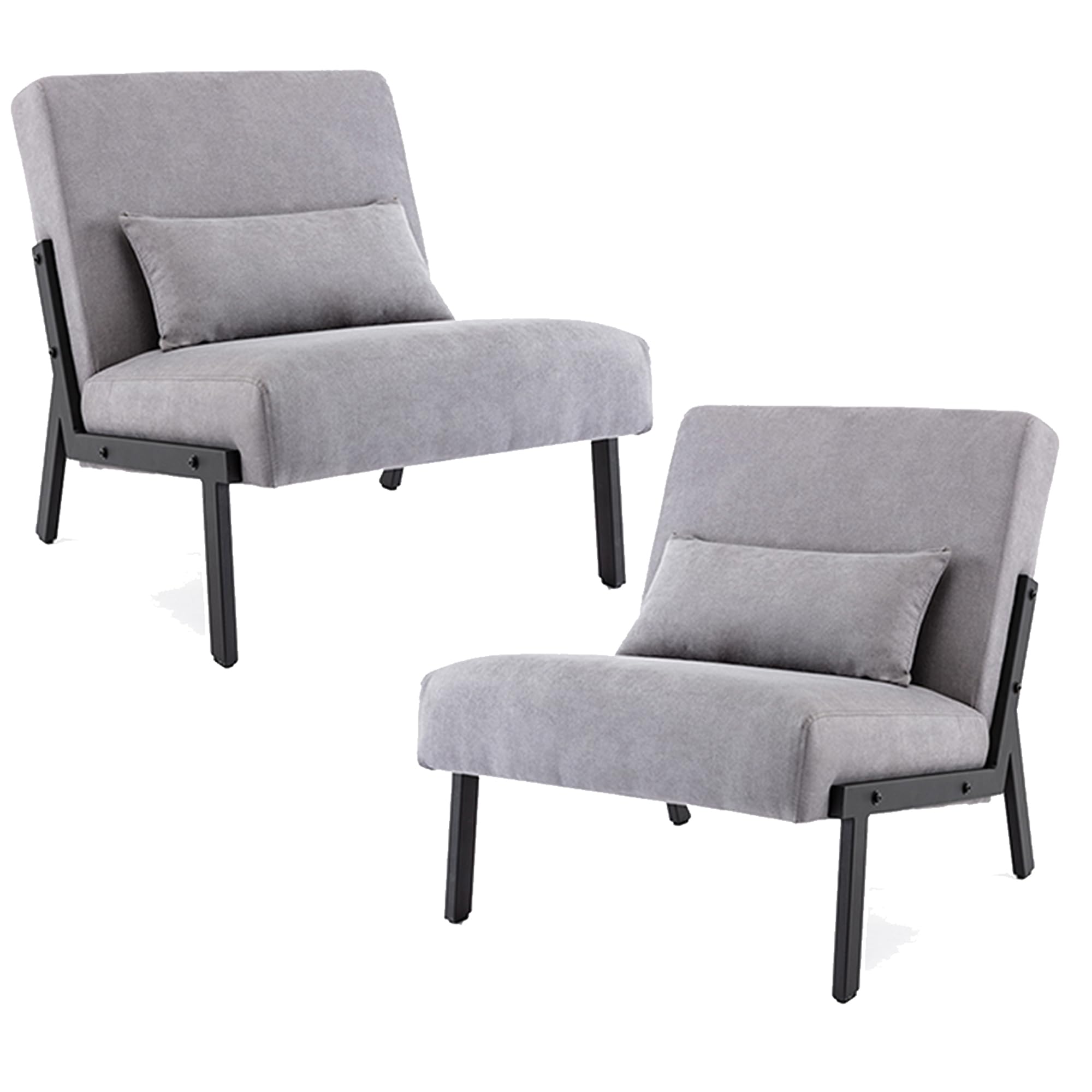 Mingone Sessel Wohnzimmer Schlafzimmer, Einzelsofa Cocktailsessel Modern Loungesessel 1 Sitzer Polstersofa Leinen Stoff mit Schwarz Metallbeinen für Wohnzimmer Schlafzimmer bis 120kg (Taupe*2)
