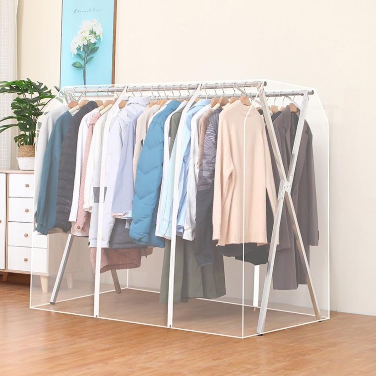 Cubre Polvo para Ropa, Bolsas para Ropa，Protector De Ropa Colgante，Protector de Ropa，Fundas Protectoras para Trajes，Fabricada en PEVA, Resistente Al Polvo Y Al Agua B,200cm
