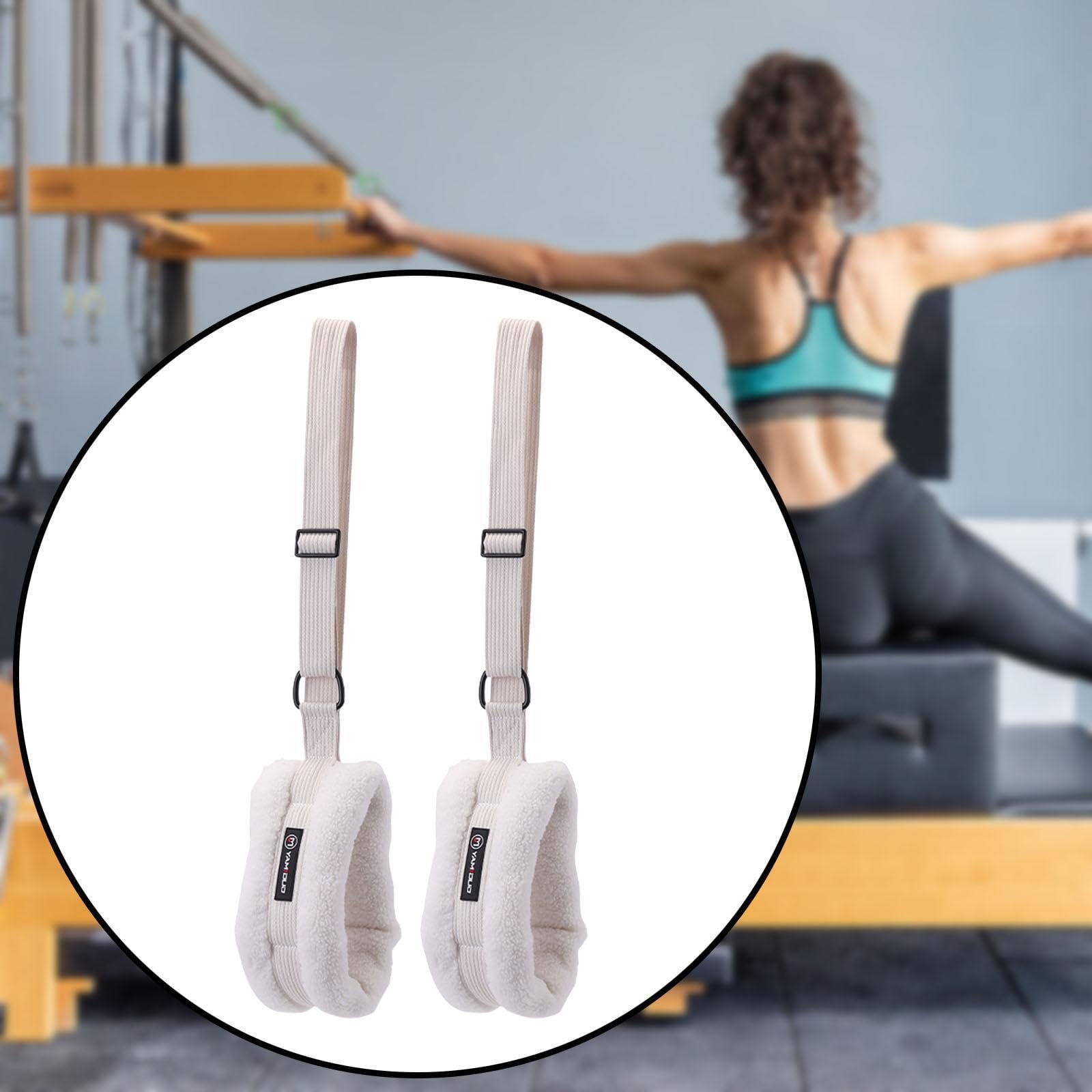 2 Piezas Pilates Correa Acolchada Elástica Ajustable Banda de Resistencia para Ejercicios de Estiramiento con Material de Felpa Adecuado para en