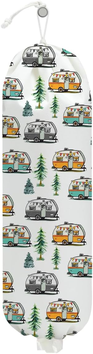 Wall-Mounted Trash Bag Holder & Grocery Bag Organizer for Camping