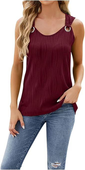 Womens Tank Top for Women 2026 Summer T Shirts V Neck Sleeveless Shirts Spring Clothes Casual Loose Blouses