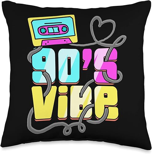 Thavibethem 90s Vibe - Funda de radio vintage retro para mujer y niña, 16 x 16 pulgadas, multicolor