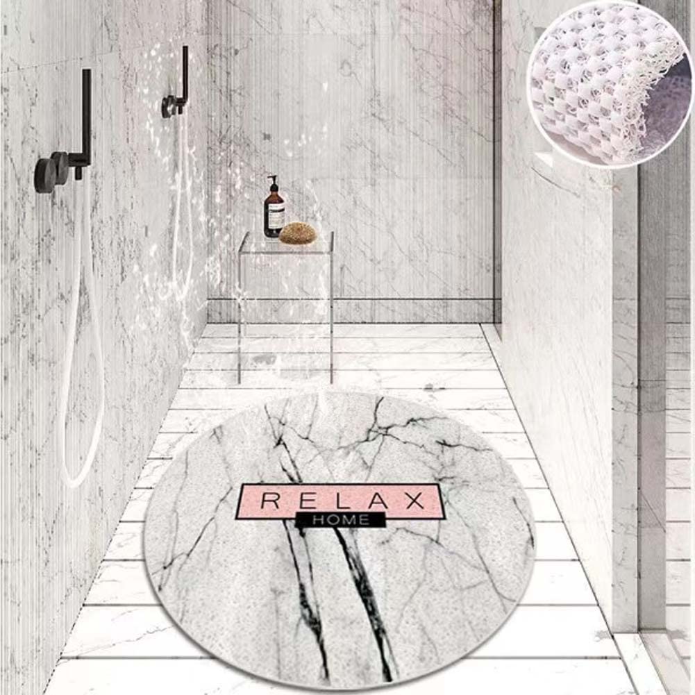 100cm Round Shower Mat Loofah Bath Mat for Inside Shower,Antibacterial Bathtub Mat with Drain,Pets Tub Mat Corner Quick Drying Non-Slip Bathroom Rugs