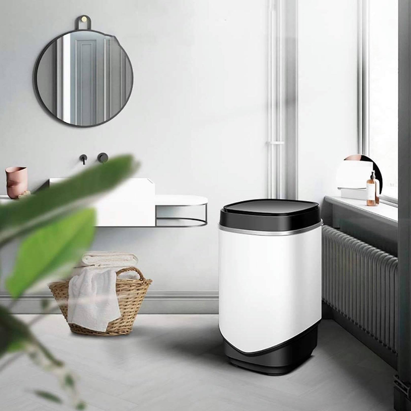 Mini lavadora portátil compacta para apartamentos de estudiantes y espacios pequeños, ideal para soluciones de lavandería fáciles en áreas limitadas