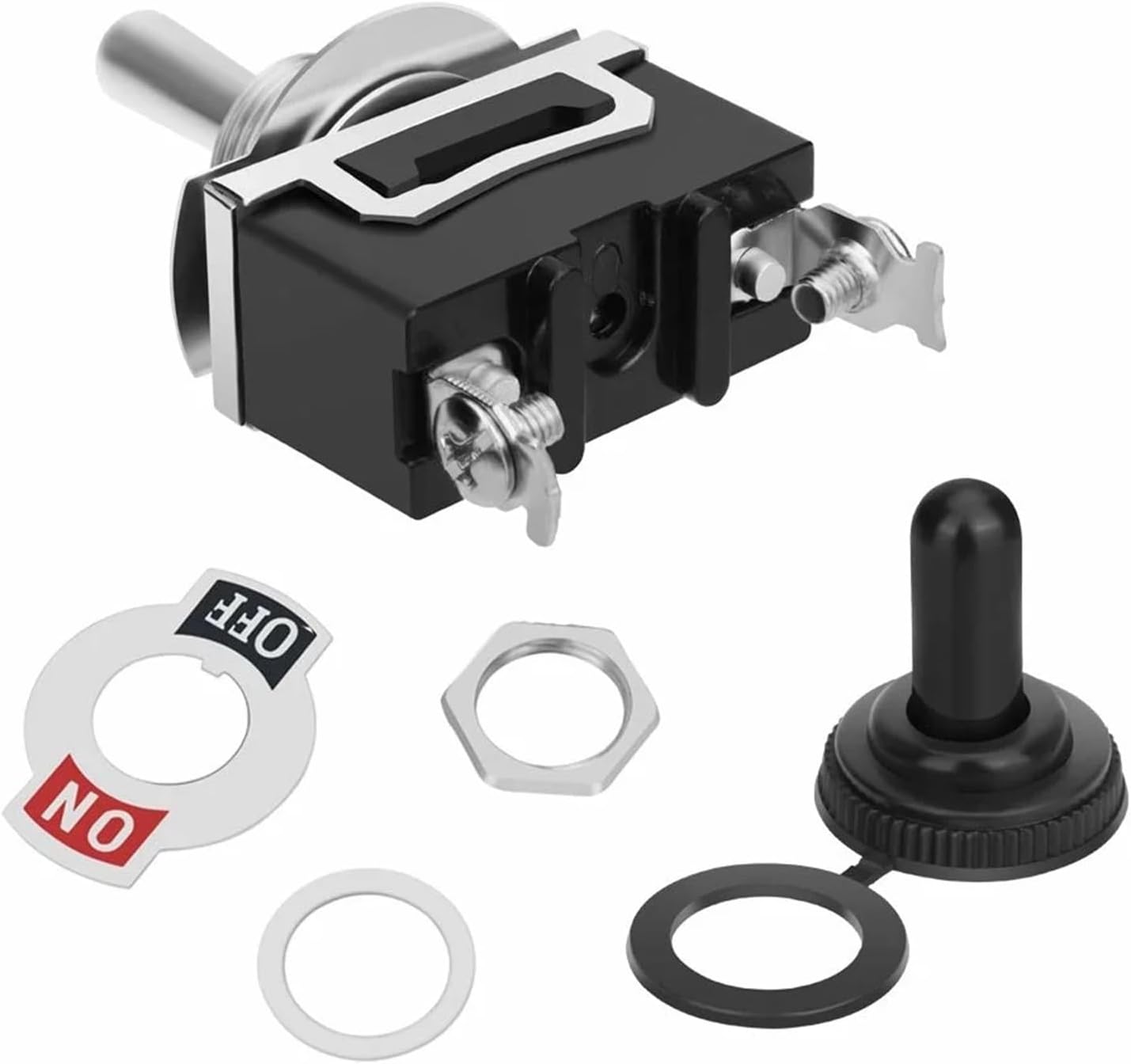 GUMMMY 5Pcs Heavy Duty Car Boat Rocker Toggle Switch 15A 250V 2Pin SPST ON/Off Rocker Switches with Waterproof Boot spst Rocker Switch