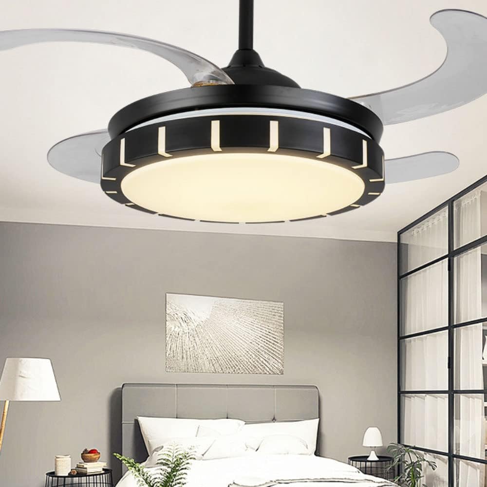 Wentylatory sufitowe Plafondventilatorlicht met led-licht Ventilatorlicht met afstandsbediening Hanglamp Ventilator Intrekbare plafondverlichtingsarmaturen luksusowe