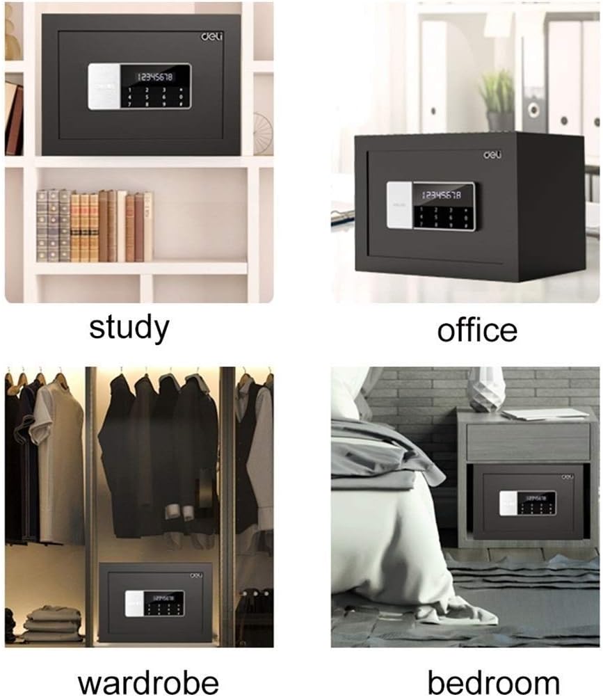 Digital Security Safe, Solid Steel Construction with Wall-Anchoring Design For Home Hotel Medication (Color : D) strongbox