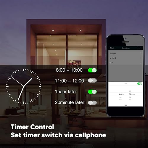 Miniatura 5 de Enchufe eléctrico controlado por voz de KS 604S Smart USB Wall Outlets para el hogar