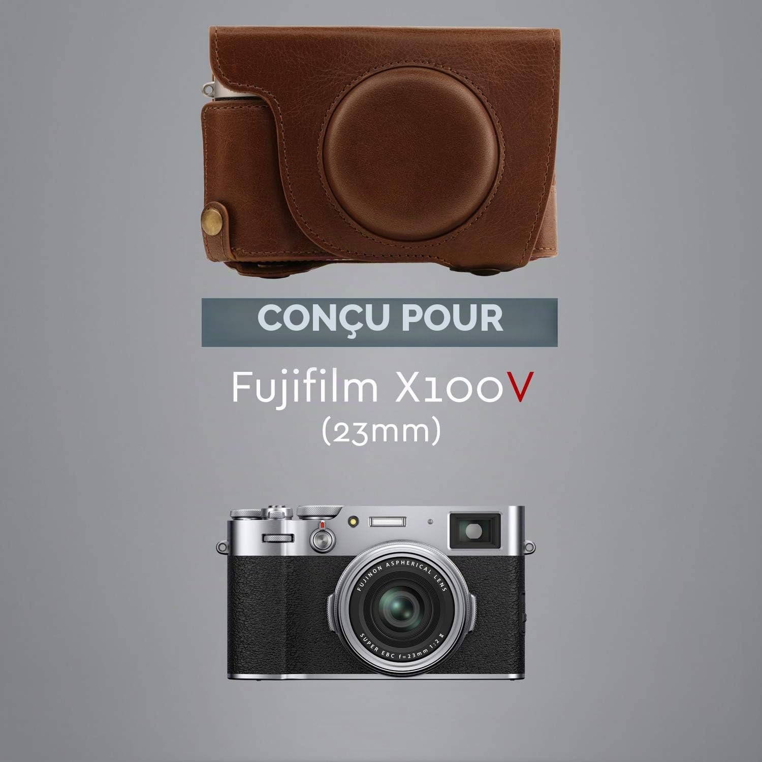MegaGear Ever Ready Étui en Cuir véritable pour Appareil Photo Fujifilm X100V