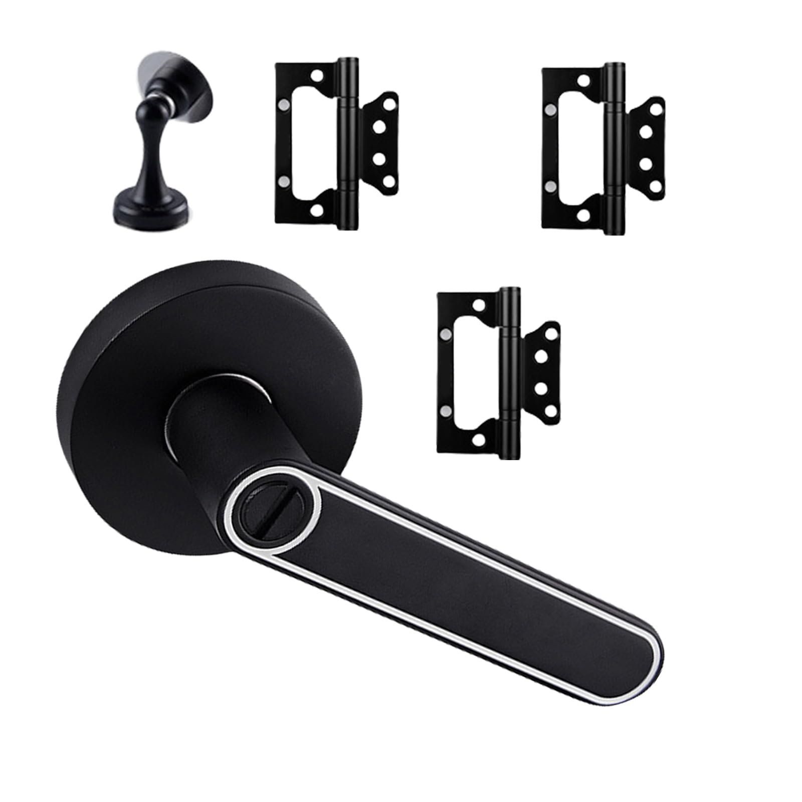 Pangboer B Zincs Alloys Entry Door With Door Stoppers & Hinges Heavy Duty Handle Interior Edroom Room Athroom Heavy Duty Handle