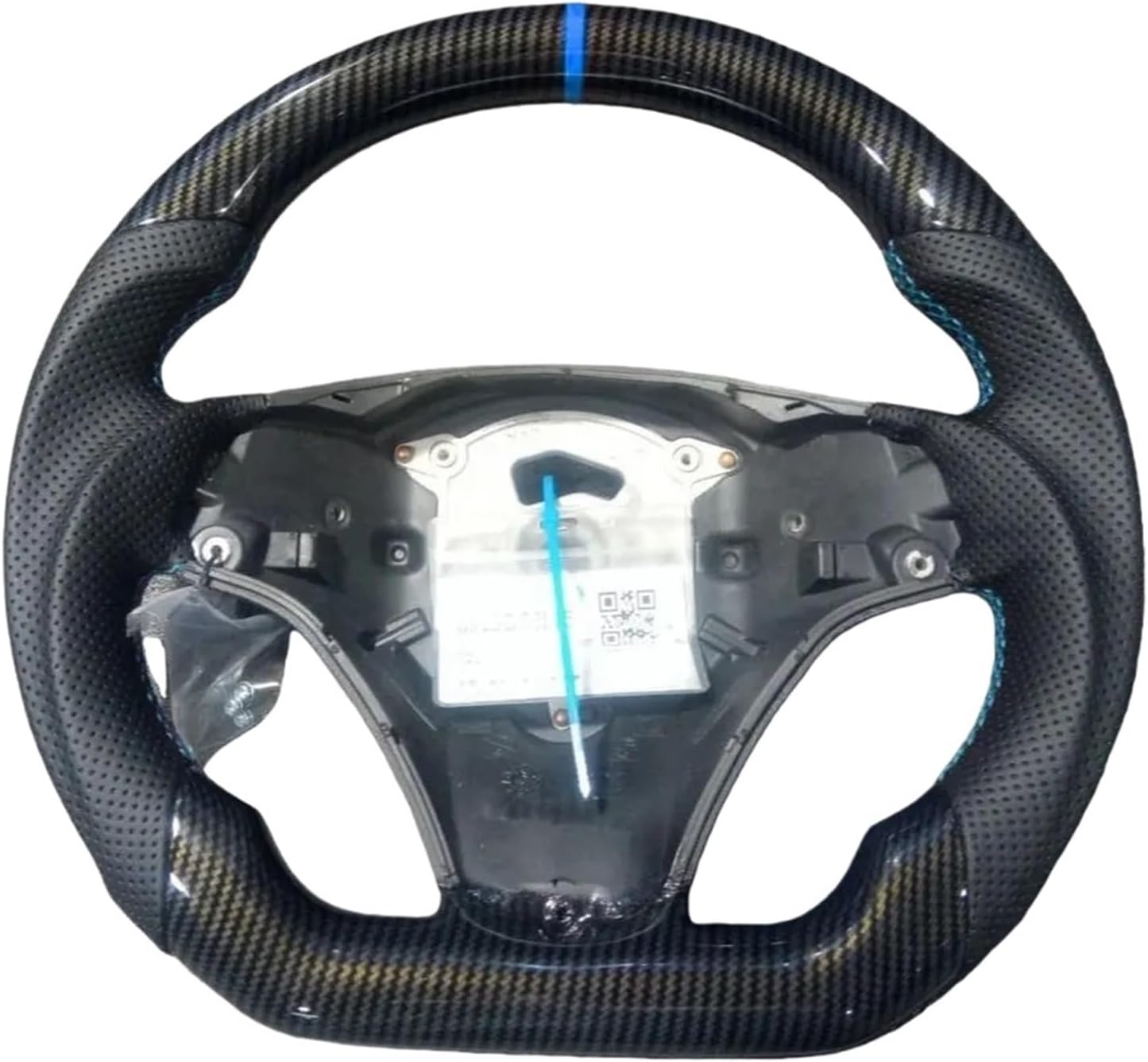 Steering Wheel Compatible For Bmw E92 E90 E89 E91 E93 330i 335i 328i M3 Series Steering Wheel Hydro-Dip Carbon Fiber Accessories 2005-2012(Blue Big paddle)
