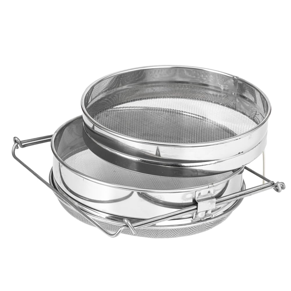 Beekeeping Extract Tools Double Bee Sieve Honey Debris Strainer Filter Honey Stainless Steel