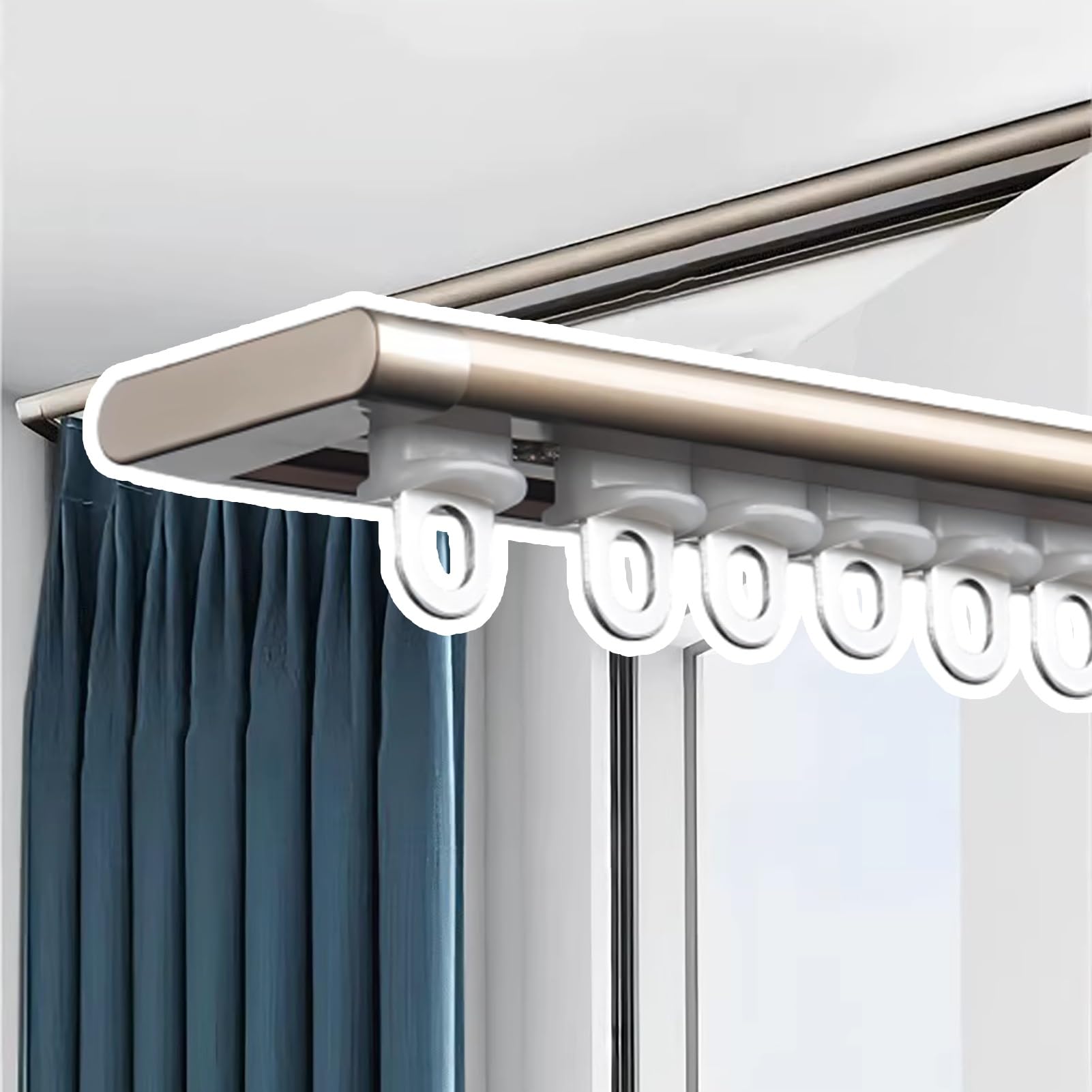 System szyn do montażu sufitowego do ciężkich zasłon, 300 cm, do montażu na ścianie, ścianka działowa zaciemniająca, wysokość 6 mm, idealny do domu i biura