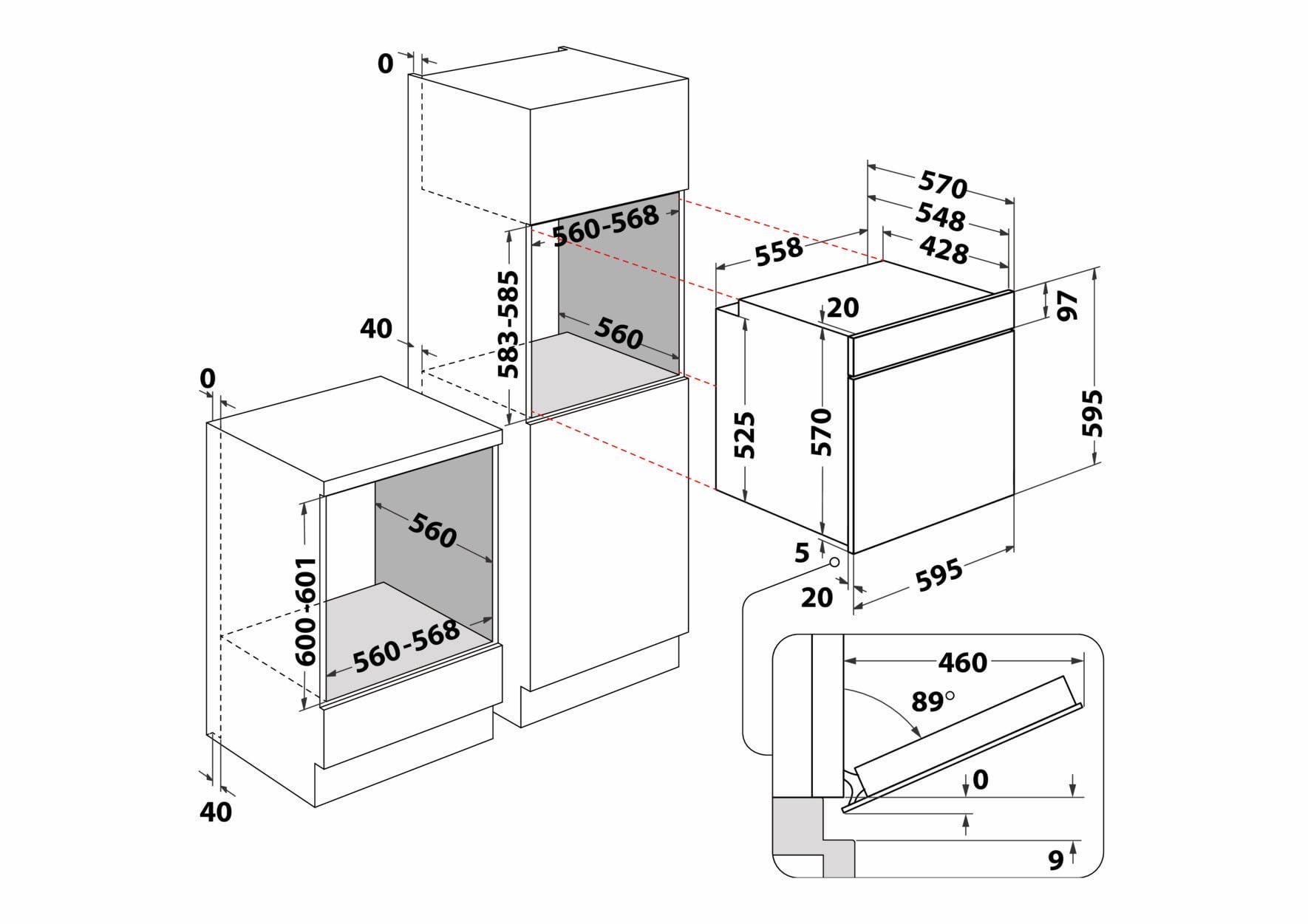 Bauknecht BBA285HU0K Einbau-Backofen 71 L XXL-Garraum PowerHeißluft Maxi Cooking schwarz