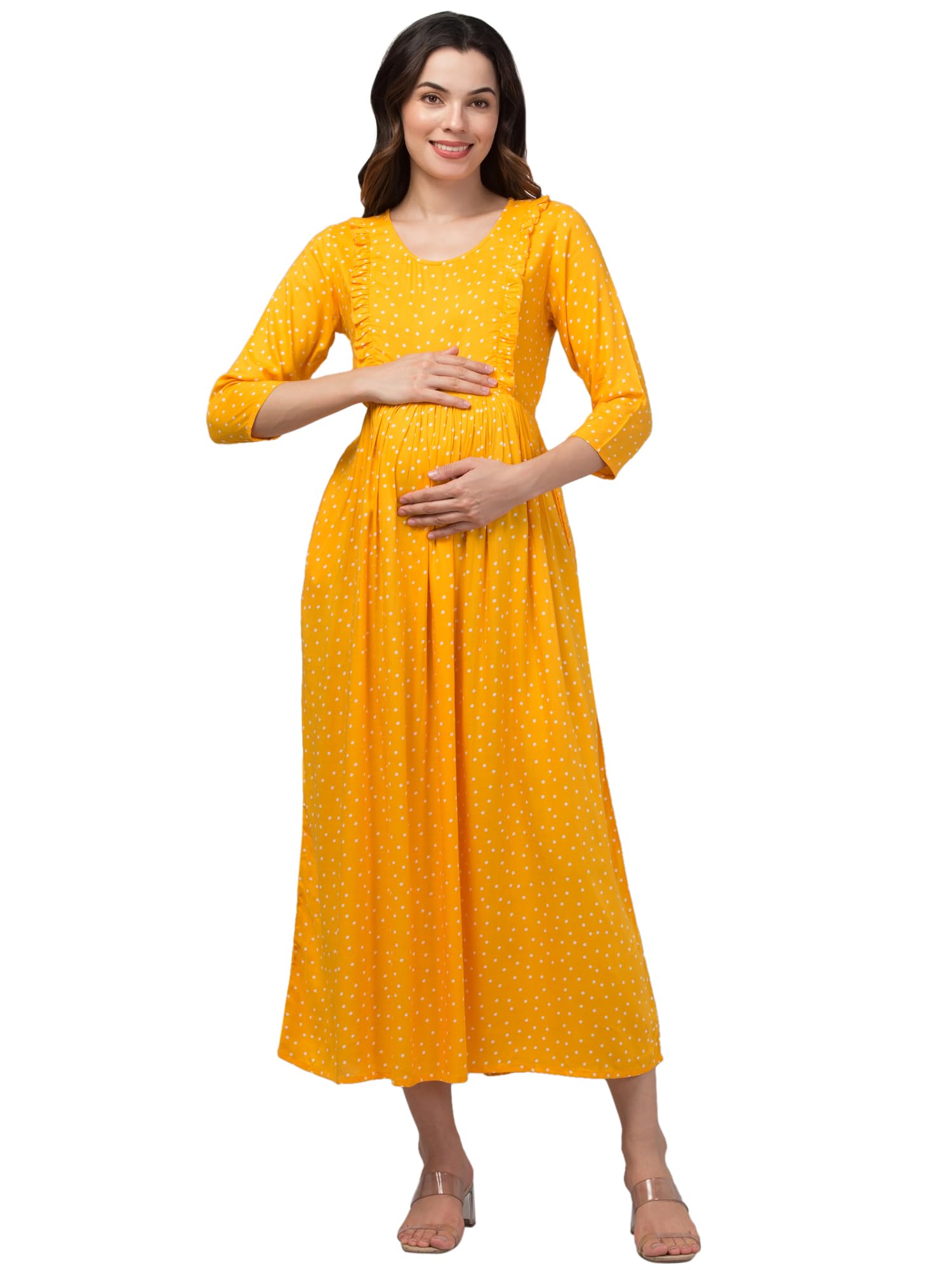 zuvino Maternity Dresses for Women || Baby Feeding Dresses with Zippers || Premium Pregnancy Dresses for Women || Maternity Shoot Gowns for Pregnant Women.-picture-42