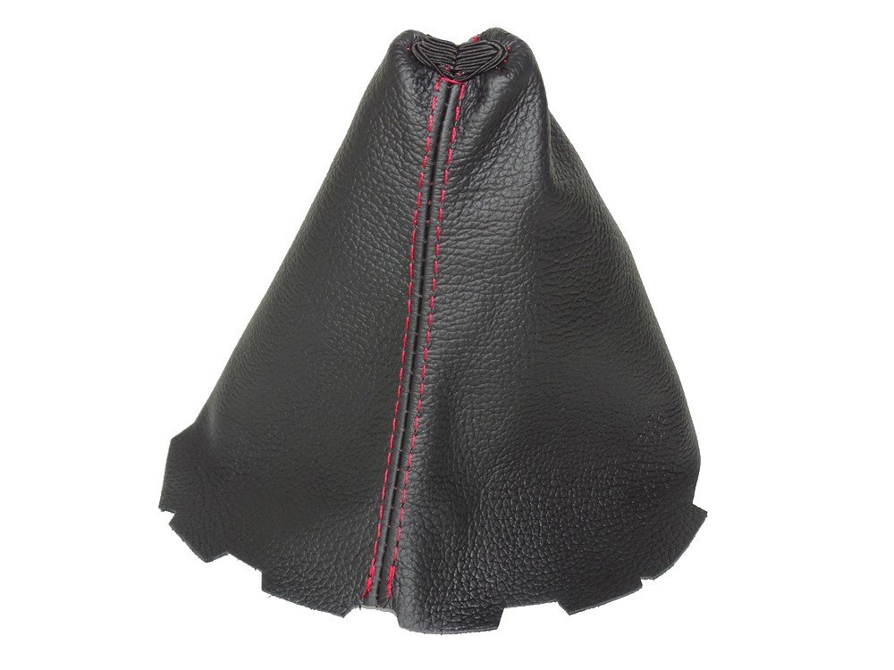 The Tuning-Shop for Toyota AURIS E150 2006-2012 Shift Boot Black Genuine Leather RED Stitching
