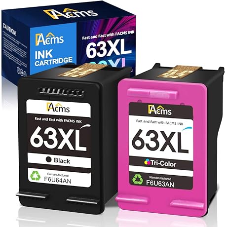 Remanufactured Ink Cartridge Replacement for HP 63 63XL 63XL for Printers