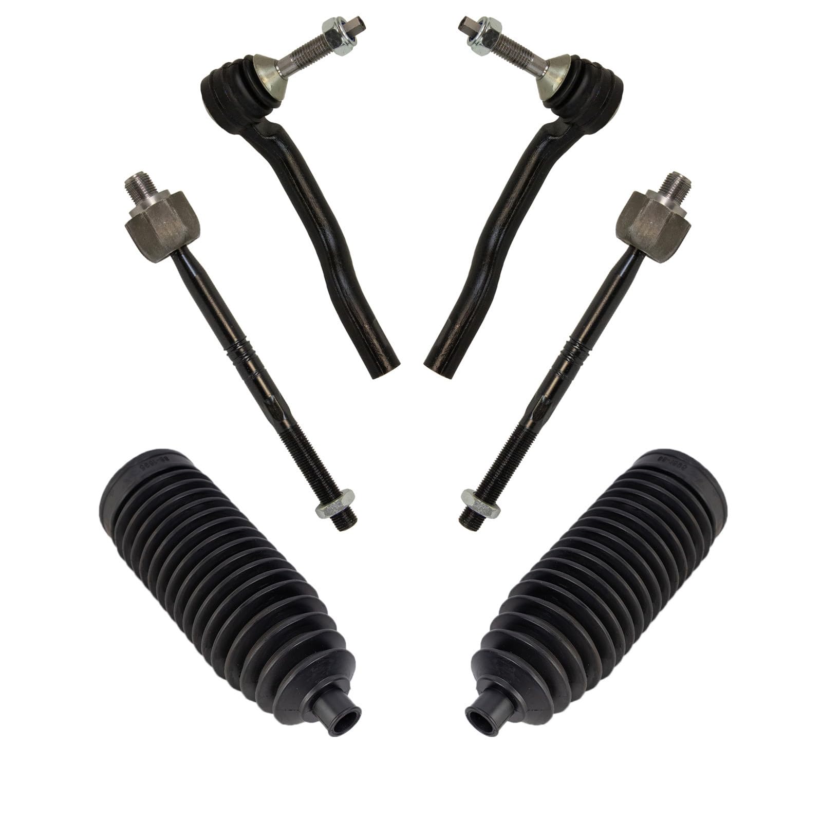 TRQ Front Steering Kit Steering Rack & Pinion Bellow Tie Rod Compatible with 2015-2023 Ford Edge 2013-2020 Fusion 2017-2020 Lincoln Continental 2016-