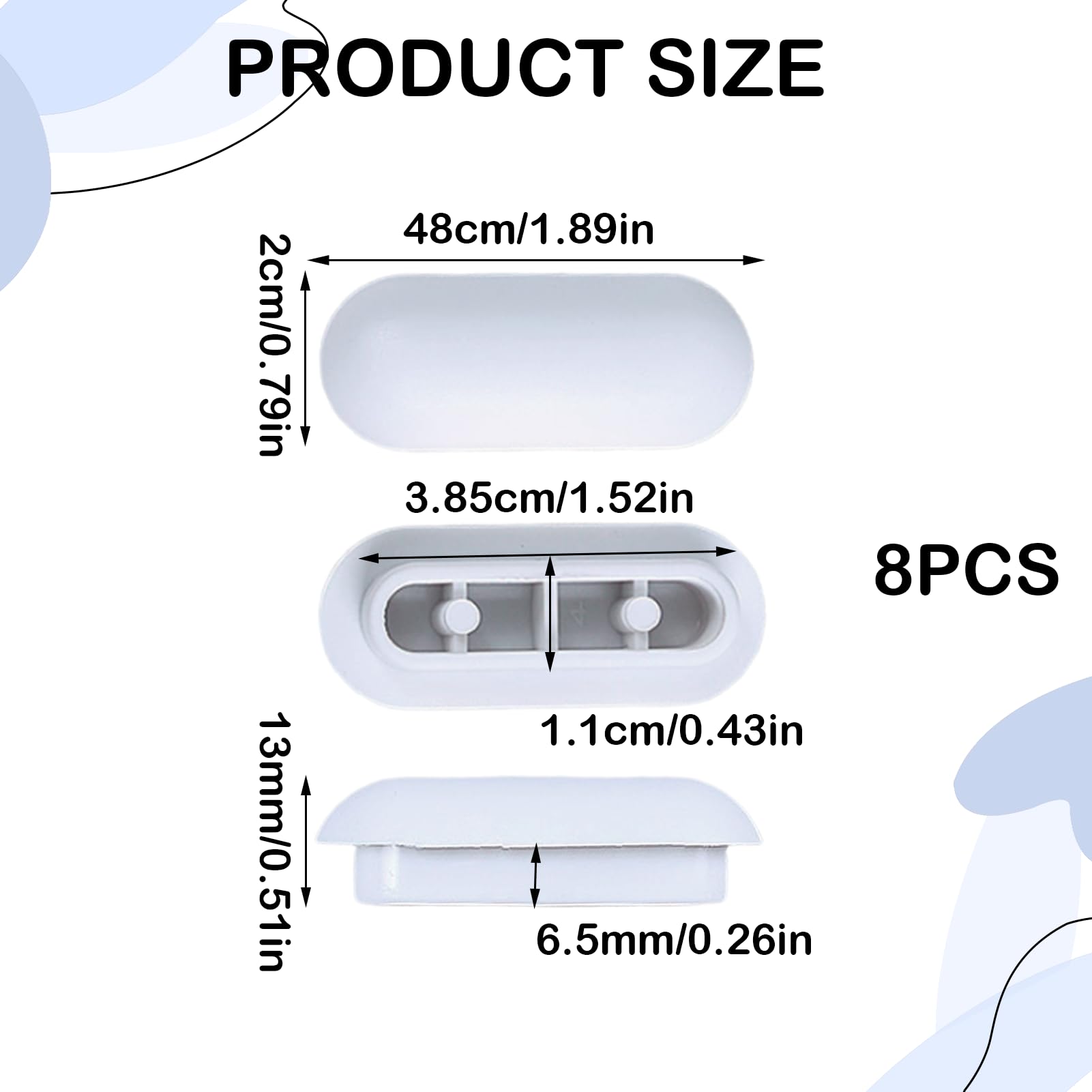 Rubber Toilet Seat Buffers, 8 Pcs White Push-in Bumpers for D Shape and Most Toilet Seat Models - Image 2