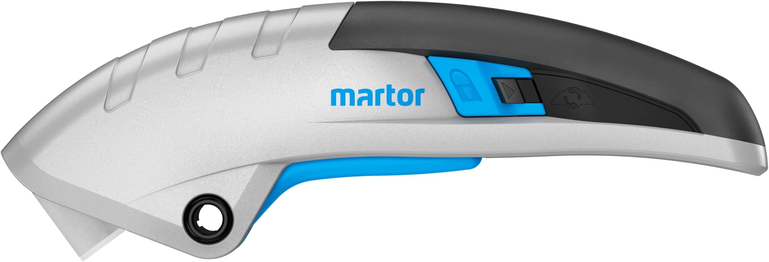 Safety Knife with Blade retraction, SECUPRO MARTEGO, Professional Cutters, Aluminum, for Right & Left Hander, Logistics
