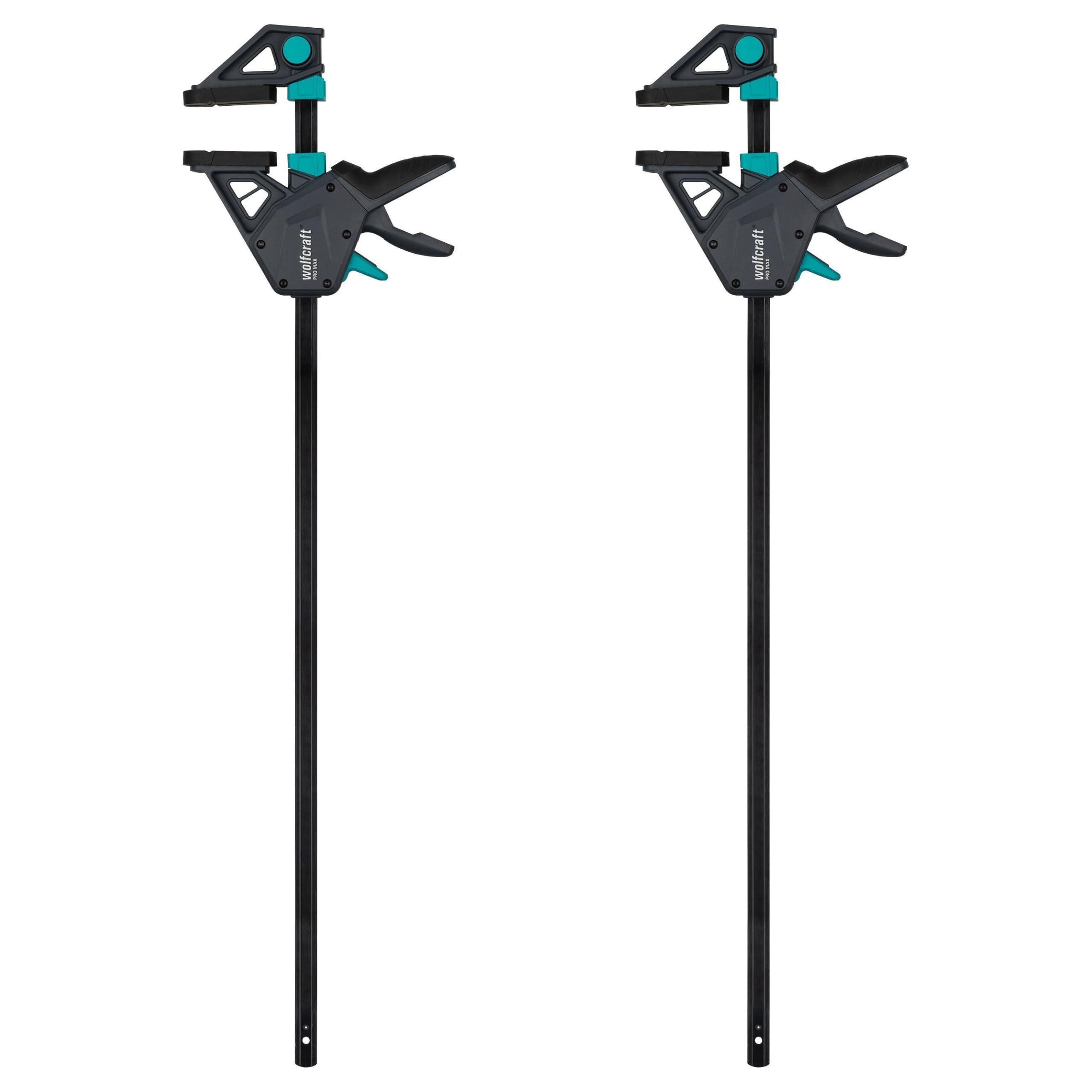 wolfcraft 2 Sargentos monomanual PRO MAX - 8667060 - El sargento de gran fuerza para las máximas exigencias profesionales - ancho de sujeción 700mm