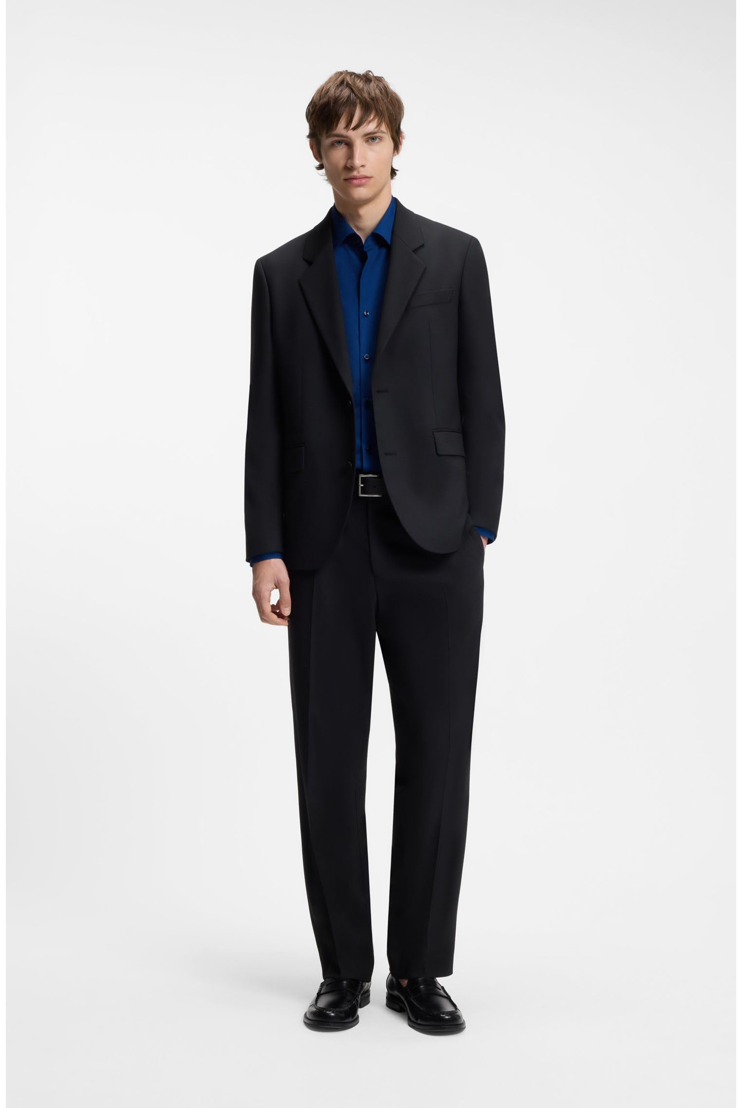 Hugo Herren Kenno Slim-Fit Hemd aus bügelleichter Baumwoll-Popeline Hellblau 41 – Bild 2