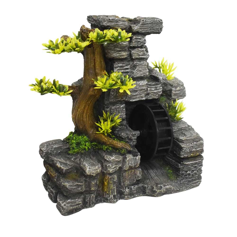 Nobby Aqua Ornaments Wall with Water Wheel 19 x 11.5 x 19 cm