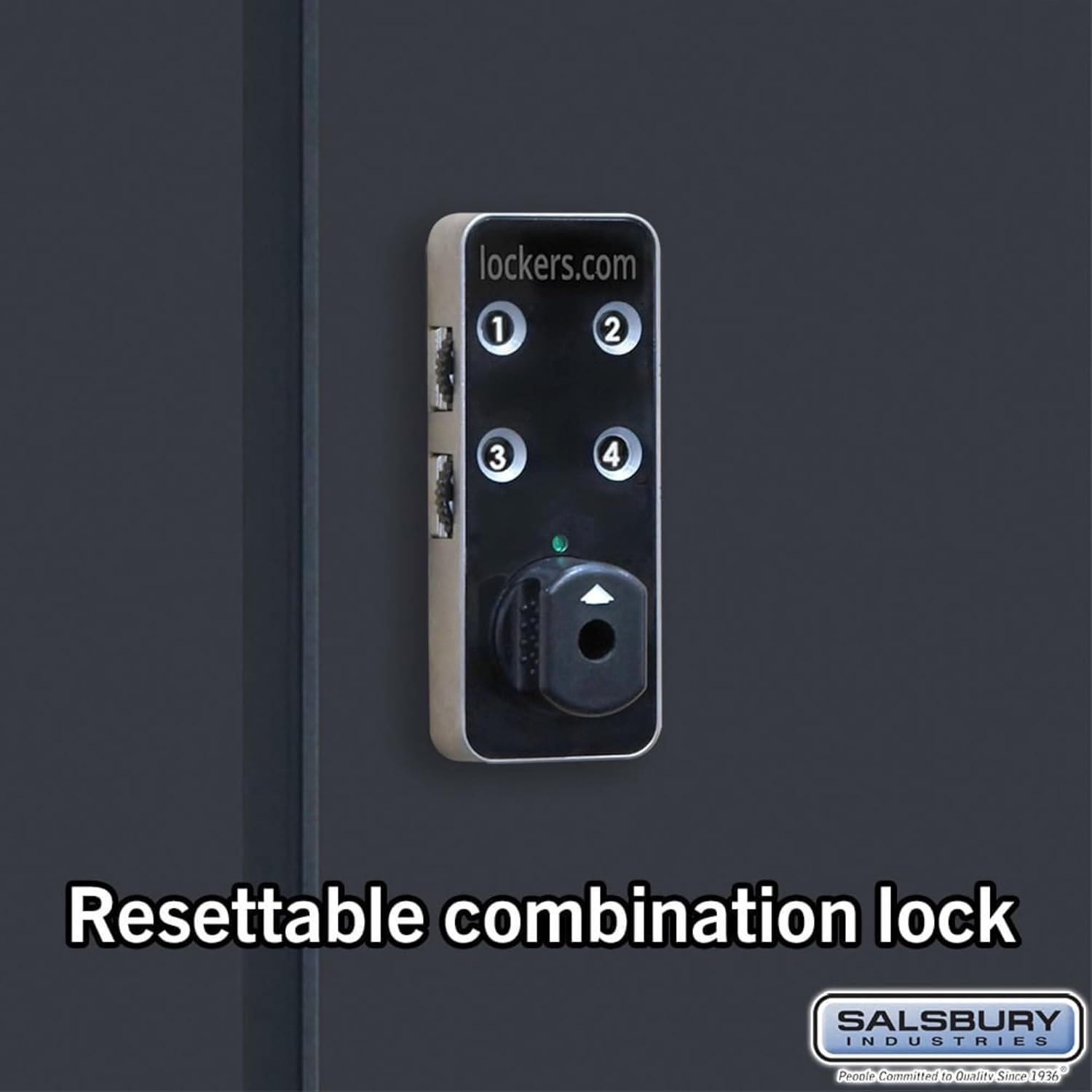 Salsbury Industries 15" Wide Wood Locker - Four Tier - 1 Wide - 6 Feet High - 21" Deep - Carbon Mesh - Resettable Combination Locks