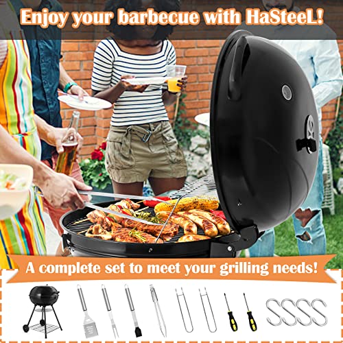 22inch Charcoal Kettle Grill Set of 5, HaSteeL 2 Layer Grilling Racks