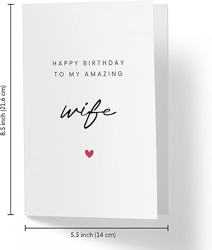 Miniatura 4 de Tarjeta de cumpleaños dulce para esposa tarjeta de felicitación grande de 55 x 85 pulgadas tarjeta de cumpleaños para esposa de marido tarjeta de