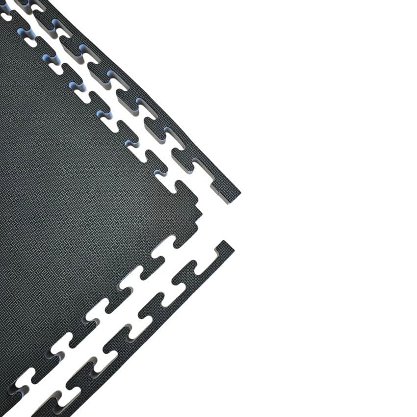 Kit 12 Tatami ad incastro Per Palestra 100x100x2 cm - Con Cornice Perimetrale - Tappetini Judo - Nero - Grigio Materassino per Palestra, Workout, Ginnastica - Protezione per Pavimenti
