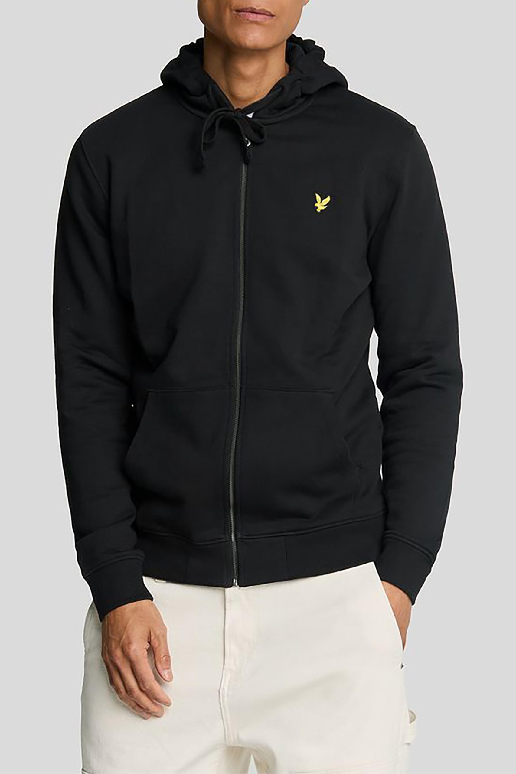 Lyle & Scott Zip Kapuzenpullover für Herren in Grau | Premium Zipper Basic Hoodie Pullover mit Reißverschluss | Winterpulli Herren Warm Hoodie | Sweatjacke aus 100% Baumwolle