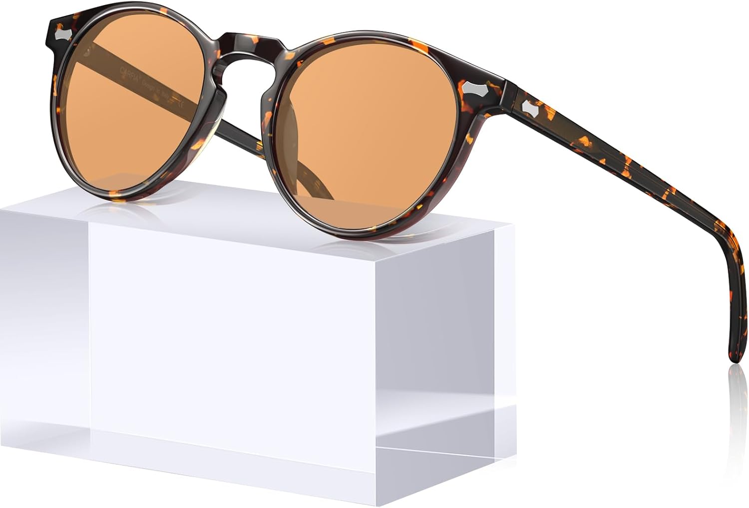 CARFIA Small Acetate Polarized Sunglasses for Women UV Protection, Retro Italy Handcrafted Sunnies Vintage Ladies Shades