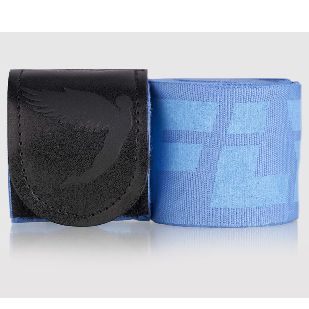 FLY Sports Premium Boxing and Martial Arts Equipment | Boxing Hand Wraps | Big Logo Handwraps Sky Blue 450cm