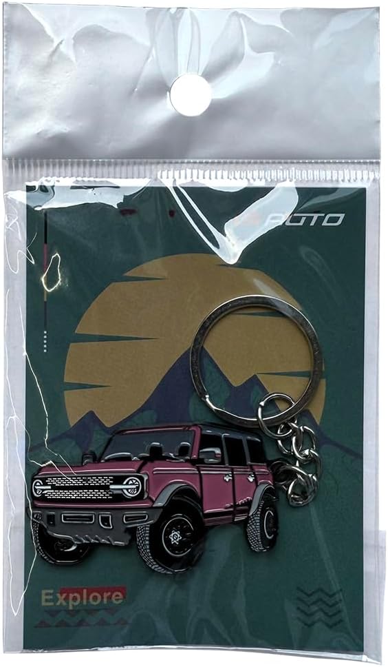 Car Keychain Compatible with Ford Bronco. Alloy Car Pattern Keychain. Key Accessory. - Image 3