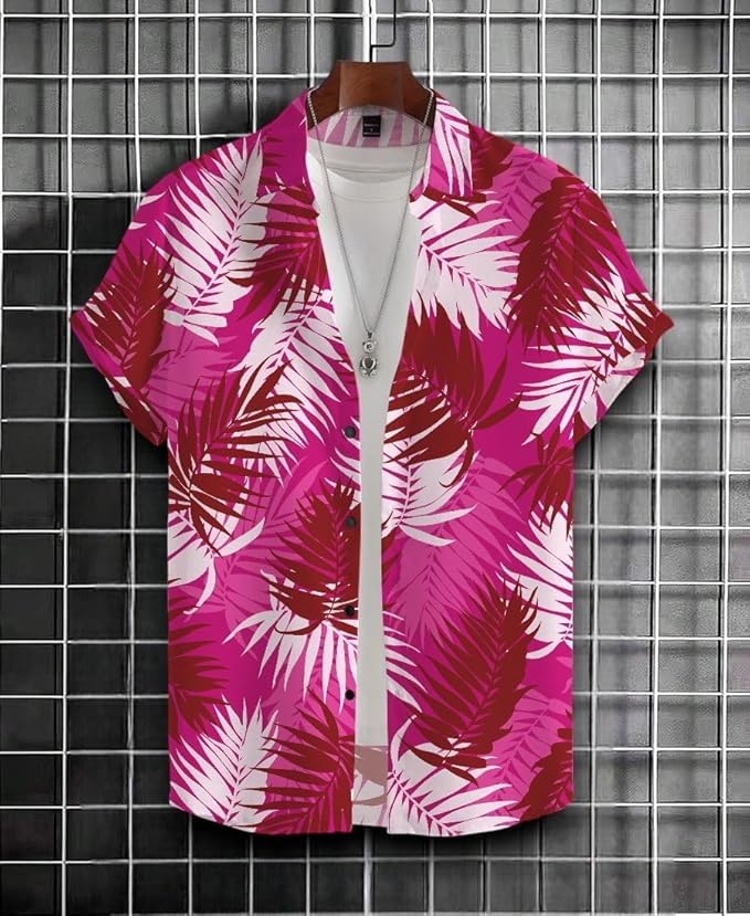 Image of Men's Striped Slim Fit Half Sleeves Stratchable Printed Shirt