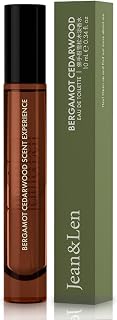 Jean & Len Eau de Toilette Bergamot & Cedarwood, Spicy and Fresh Fragrance, Practical Mini Perfume, Perfect for Travel, Minimalist Glass Bottle, 10ml