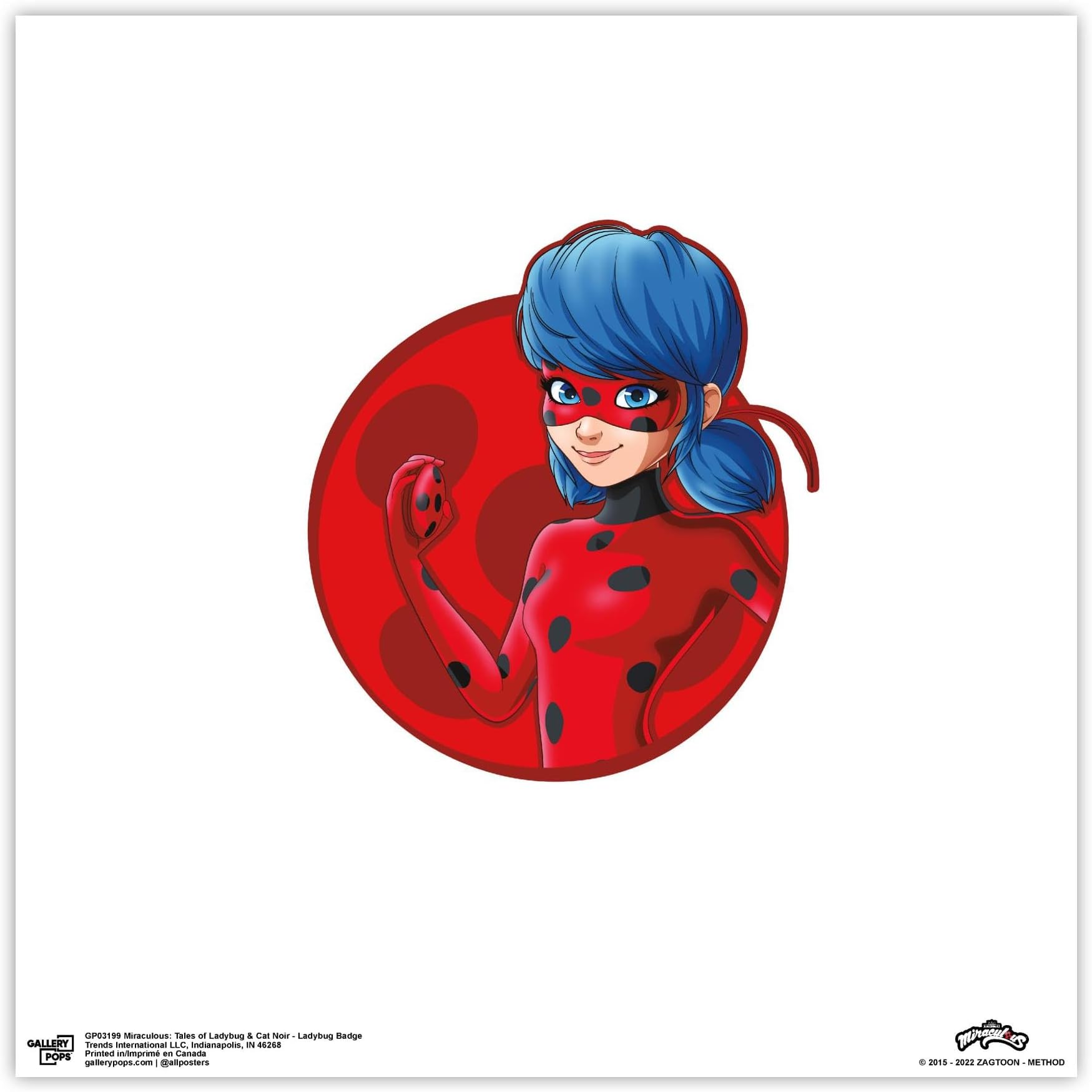 Trends International Gallery Pops Miraculous: Tales of Ladybug & Cat Noir - Ladybug Badge Wall Art Wall Poster, 12.00" x 12.00", Unframed Version