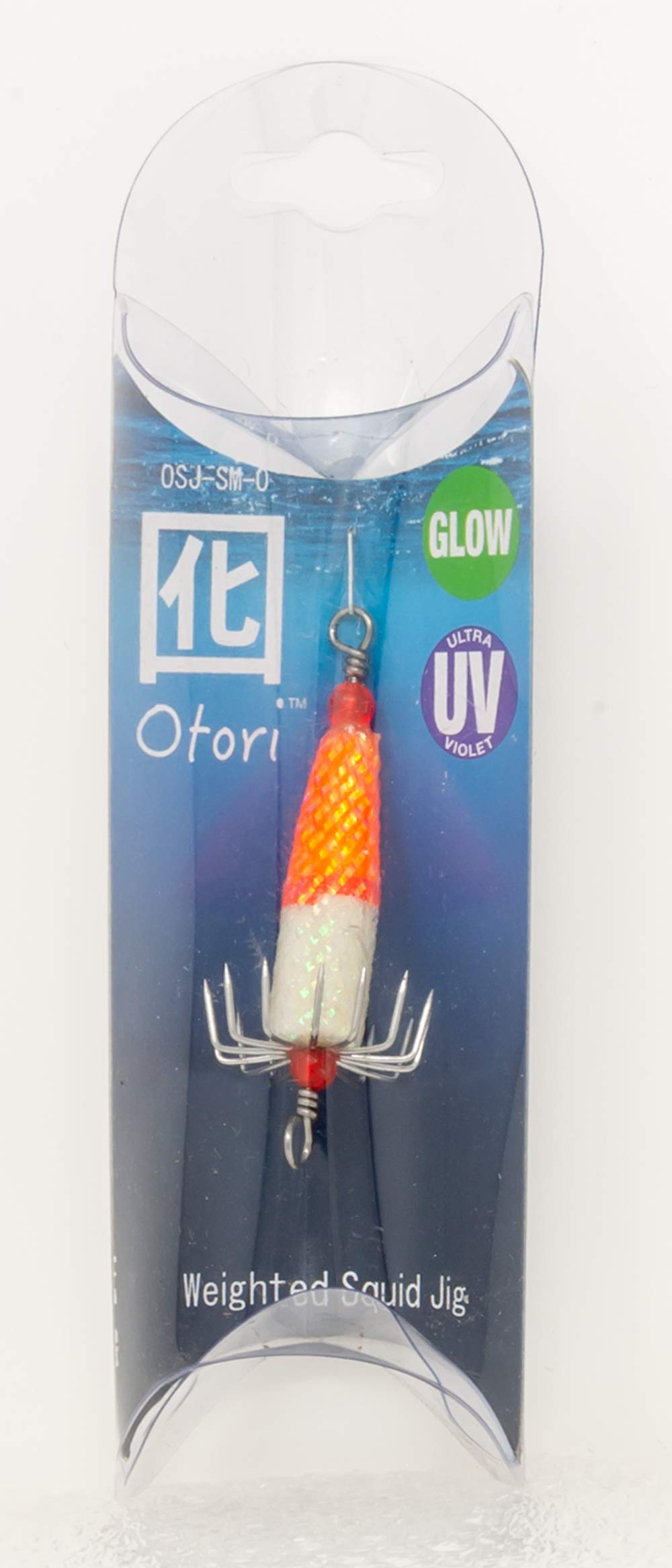Beau Mac OSJ-SM-O Squid Jig Skinny Med Orange/Glow 7/8" Hk