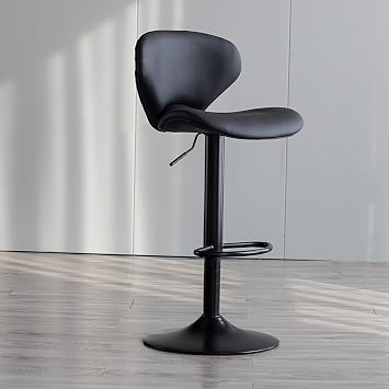 Counter Height Swivel Bar Stools,Adjustable High Faux Leather Barstools with Back and Footrest,modern Comfy Dining Bar Chair for Pub Breakfast Bistro,Easy Assemble44x40x80cm17x16x31in, Black