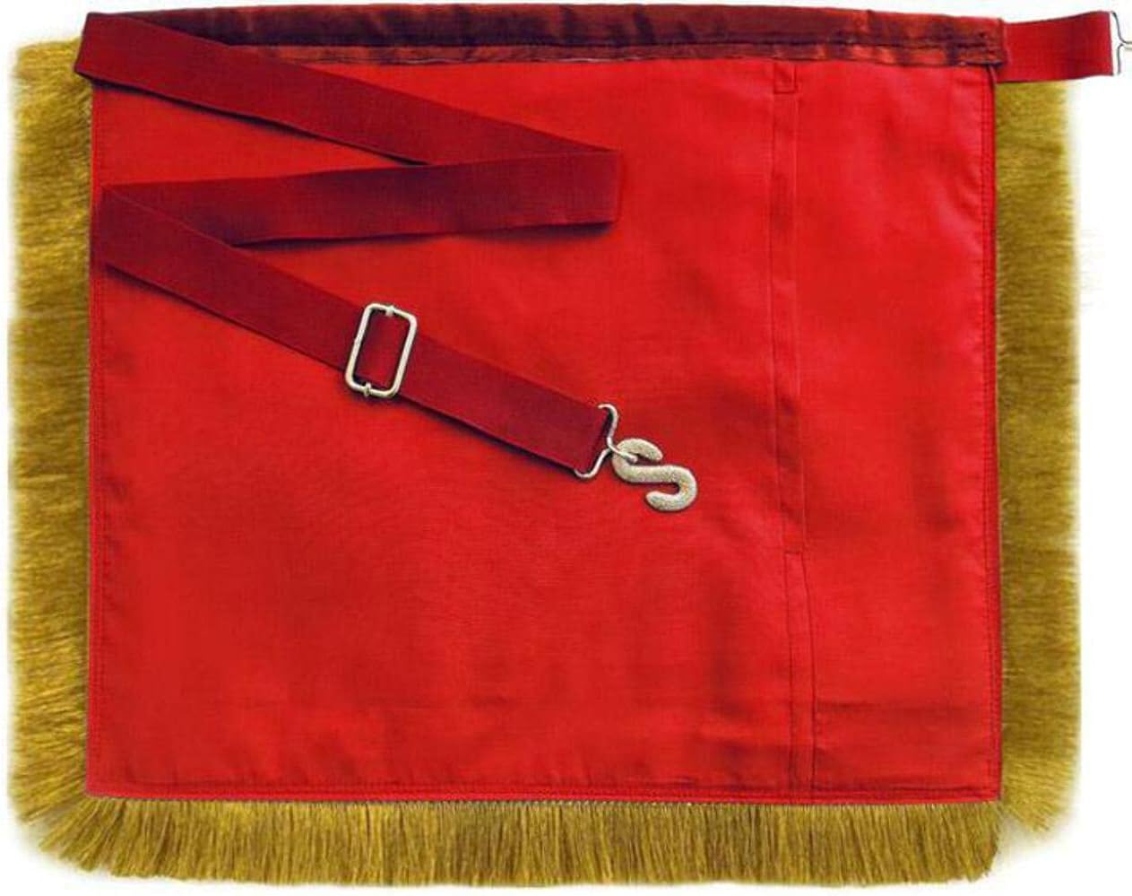 BRICKS MASONS Past High Priest Royal Arch Chapter Apron - Red Velvet with Fringe Tassels