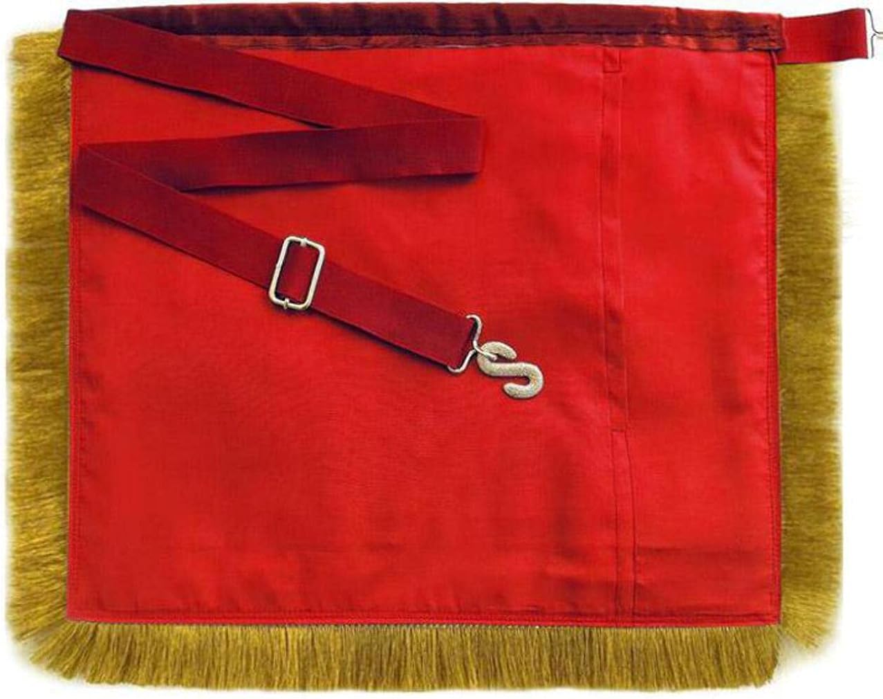 Miniatura 2 de Delantal Past High Priest Royal Arch Chapter - Terciopelo rojo con borlas de flecos, Blanco