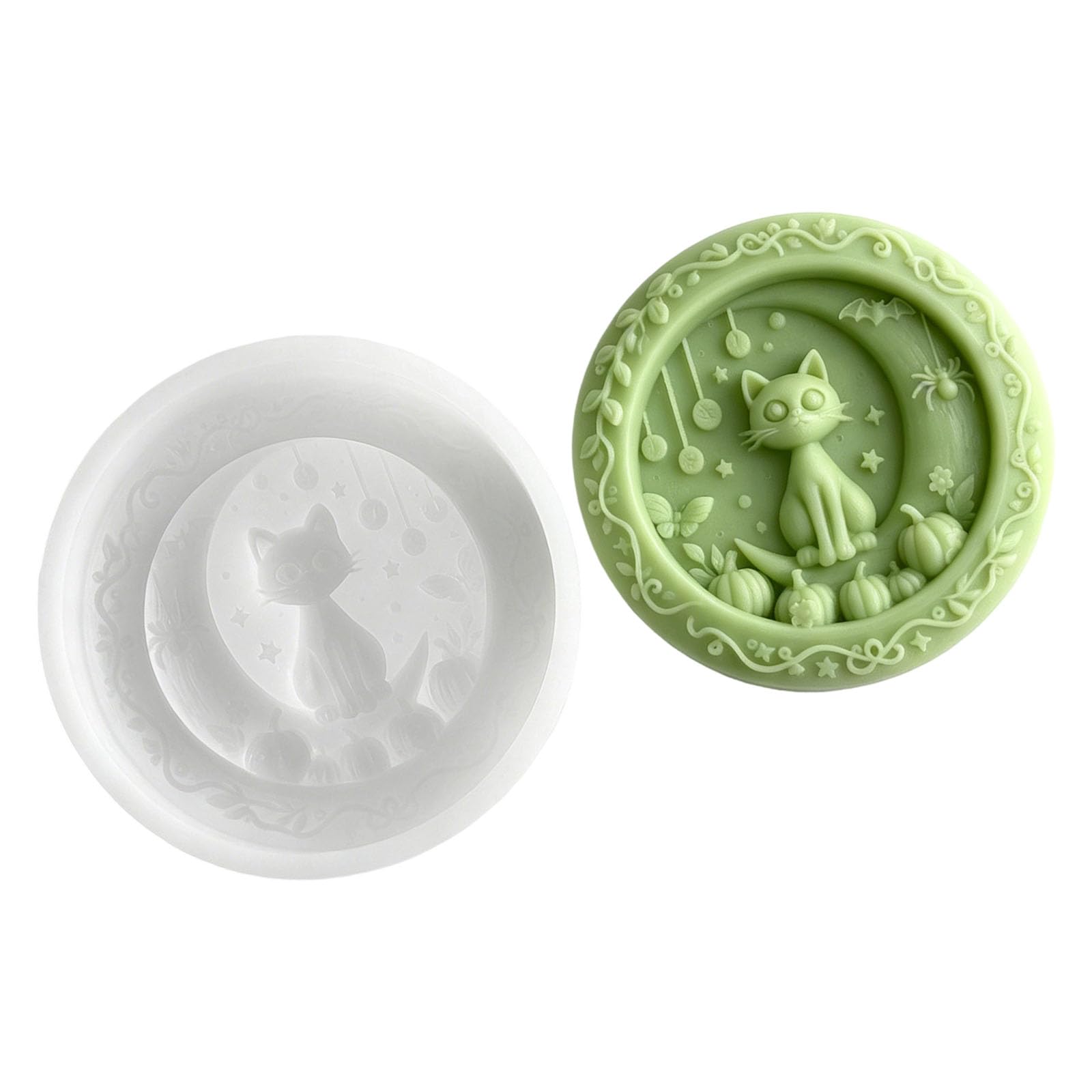 BELOWSYALER Pumpkins Circular Silicone Halloween Silicone for Making Soap Chocolate Baking Tool Halloween Decoration Resin Casting Baking Cast