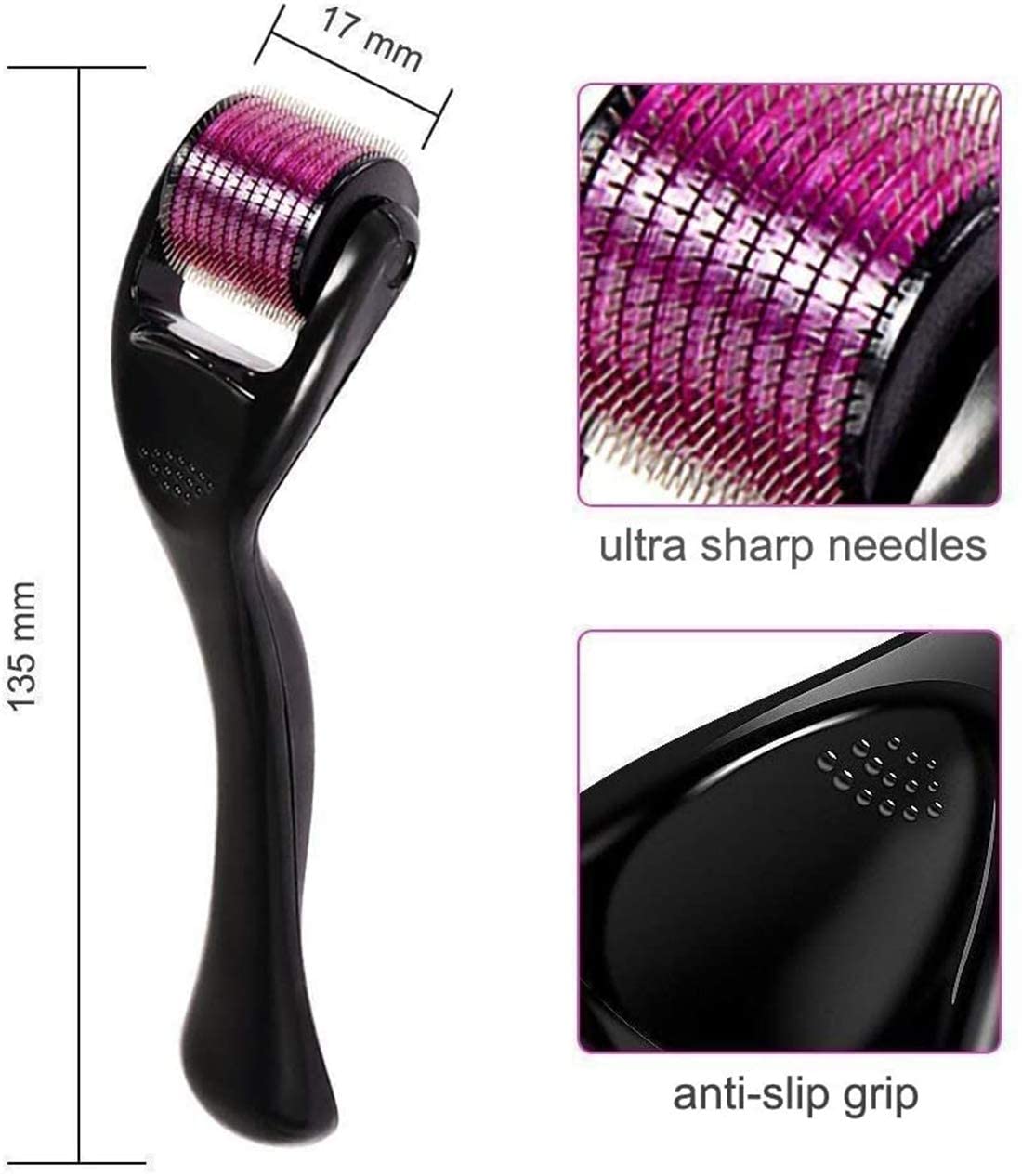 Revin Enterprise Derma Roller 0.5mm For Face Acne Scars Remover, 540 Titanium Alloy Needles For Anti-aging (0.5mm, 1.00) 3