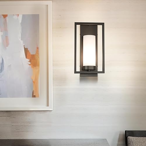 Miniatura 3 de XiNBEi Lighting XB-W1143-GDB - Aplique de pared moderno de bronce oscuro con pantalla de cristal, para interiores, baño, tocador, lámpara de pared