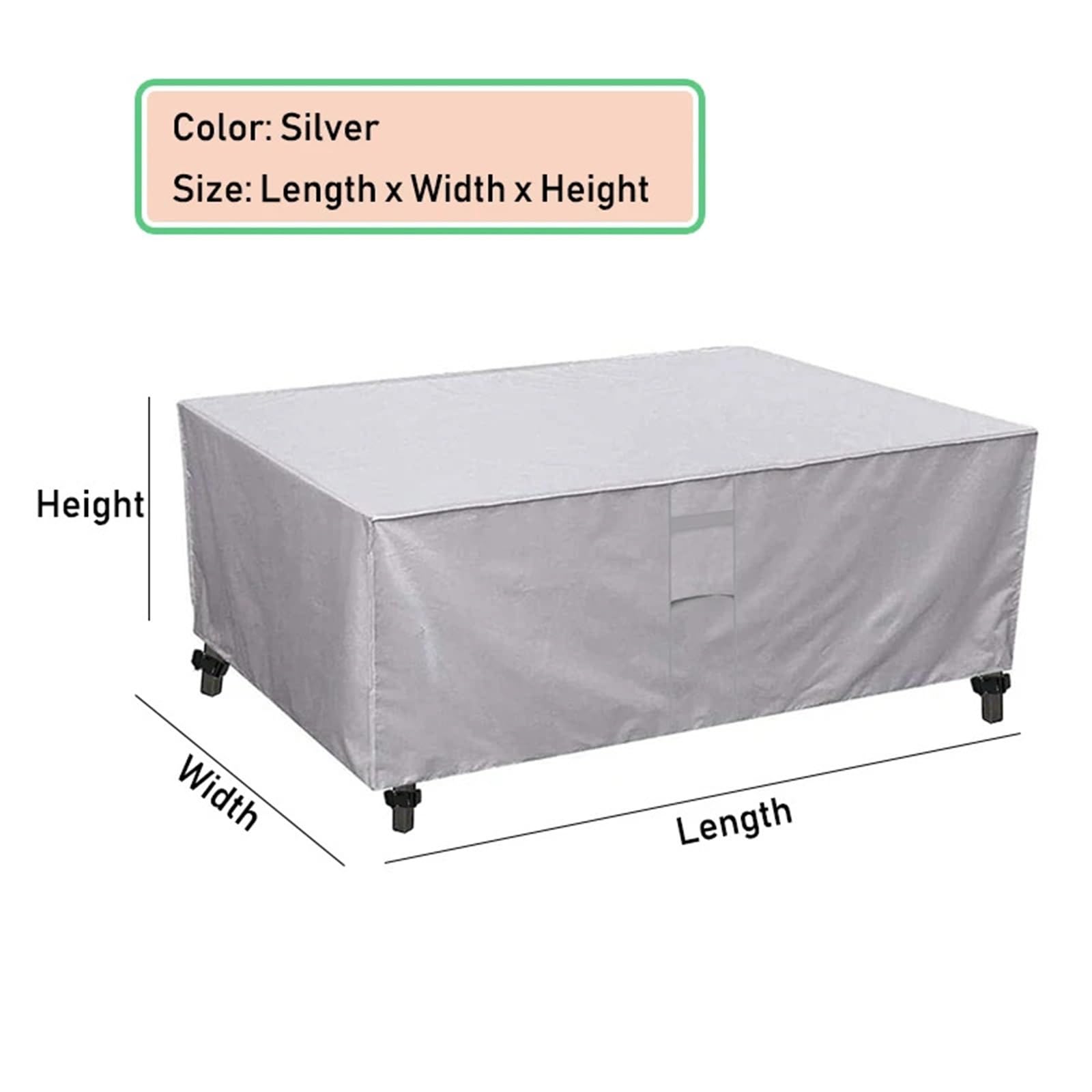Copertura Tavolo Esterno Copertura Protettive 120 x 200 x 120 cm Anti-Uv Impermeabile Resistente Allo Strappo, Copritavolo Esterno Telo Copertura Tavoli Oxford, per Sedie, Divani, Tavoli, Beige