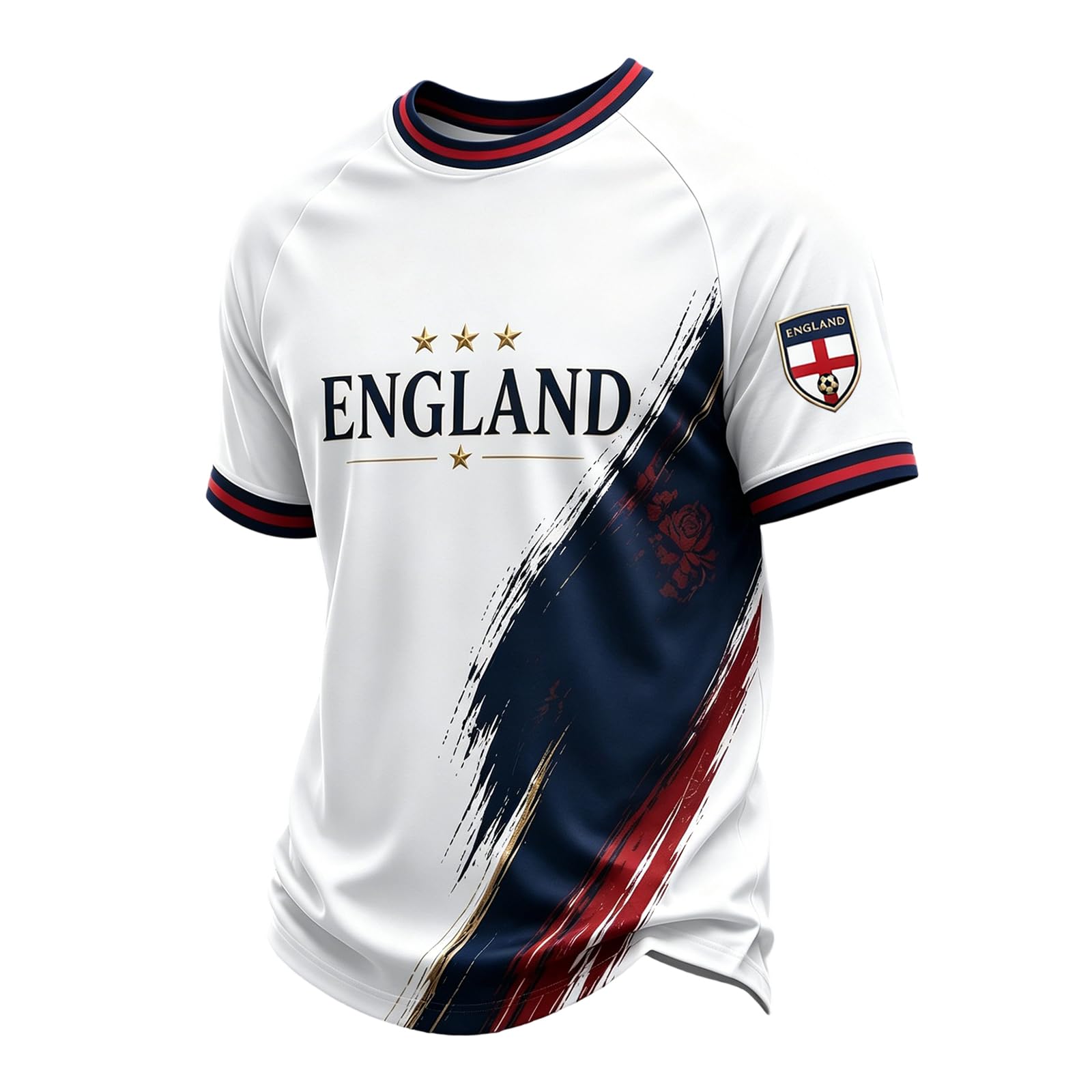 England Football Men's England World Cup Soccer Shirt Breathable Lightweight Short Sleeve Crew Neck Athletic Tops for Supporters and Fans 01-Dark Blue XL