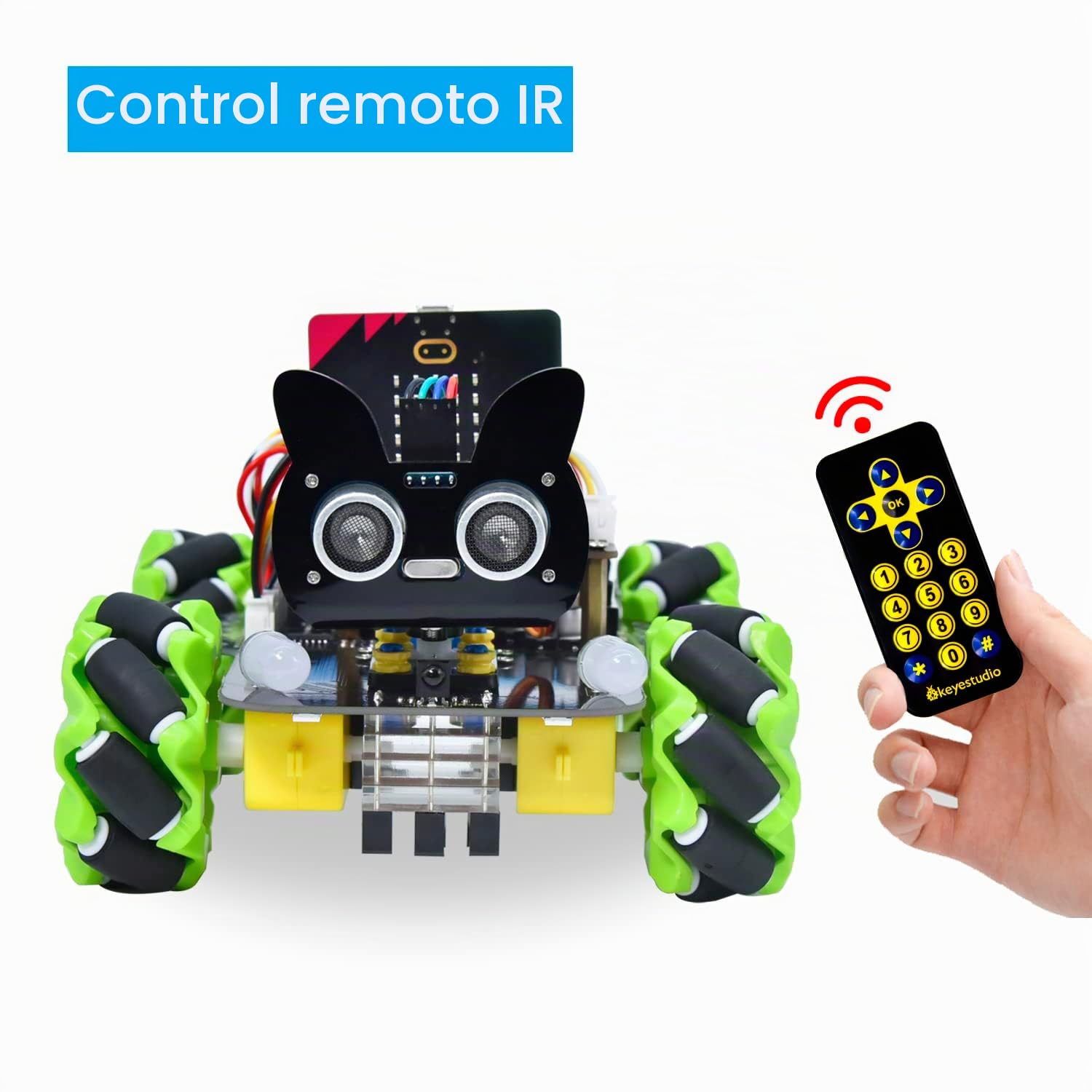 KEYESTUDIO BBC Microbit V2 Kit de iniciación, kit de programación electrónica para adolescentes y adultos, incluye micro bit V2, código de marca y código Python, PC Barebone