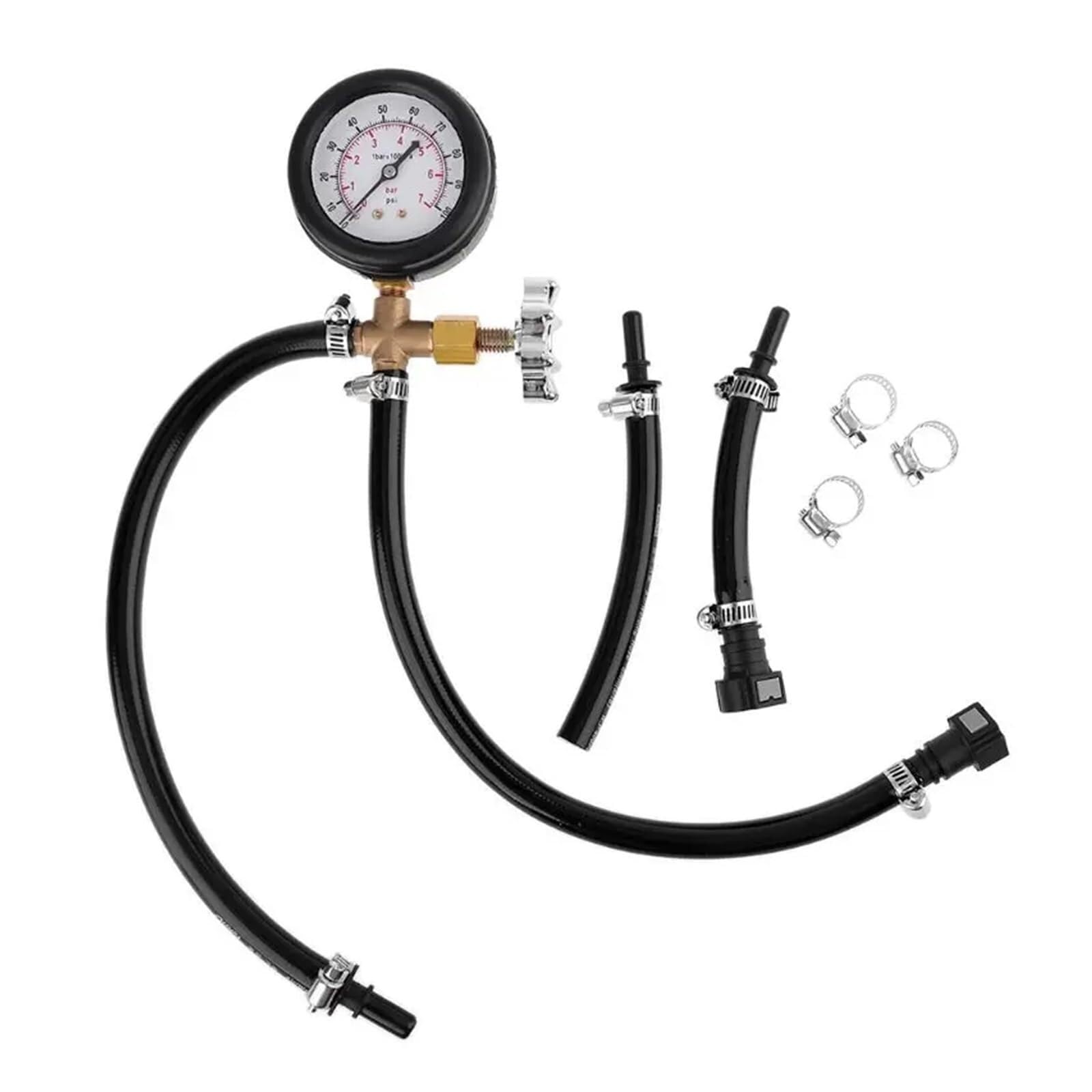 Manometro Pressione Acqua Manometro del tester di pressione della pompa iniezione carburante a collegamento rapido con valvola 0-100 PSI